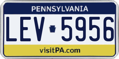 PA license plate LEV5956