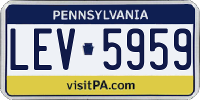 PA license plate LEV5959