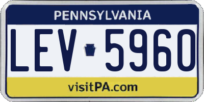PA license plate LEV5960