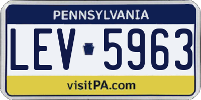 PA license plate LEV5963