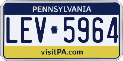 PA license plate LEV5964
