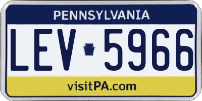 PA license plate LEV5966
