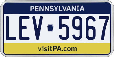 PA license plate LEV5967