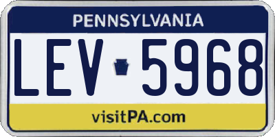 PA license plate LEV5968
