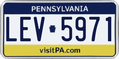 PA license plate LEV5971