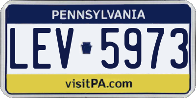 PA license plate LEV5973