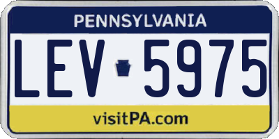 PA license plate LEV5975