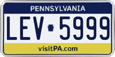 PA license plate LEV5999