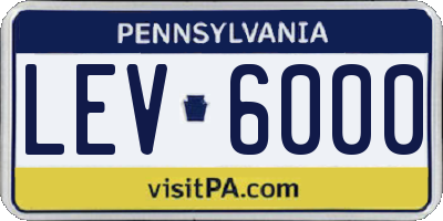 PA license plate LEV6000