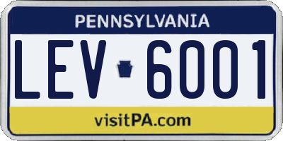 PA license plate LEV6001