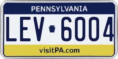 PA license plate LEV6004