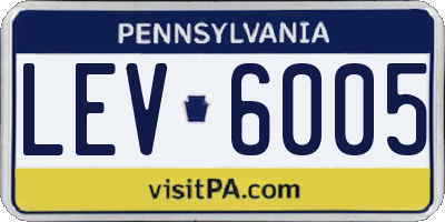 PA license plate LEV6005