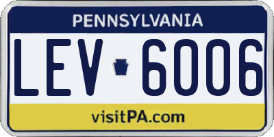 PA license plate LEV6006