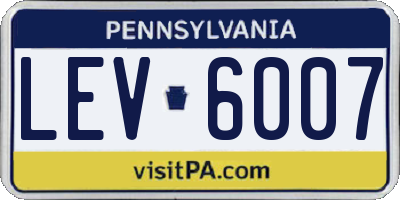 PA license plate LEV6007