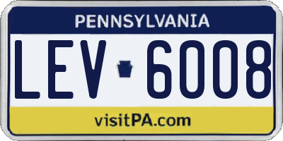 PA license plate LEV6008