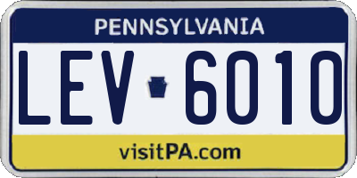 PA license plate LEV6010