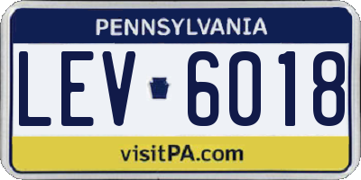 PA license plate LEV6018
