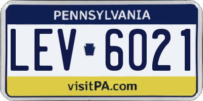 PA license plate LEV6021