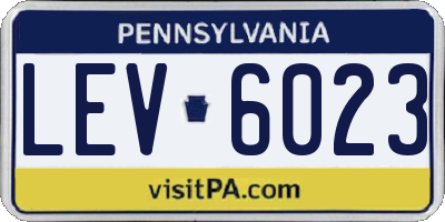 PA license plate LEV6023