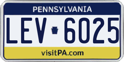 PA license plate LEV6025