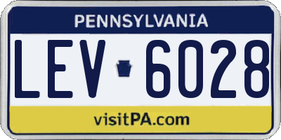 PA license plate LEV6028
