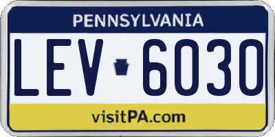 PA license plate LEV6030