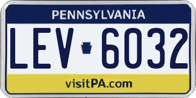 PA license plate LEV6032