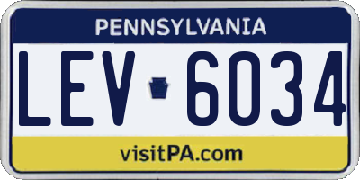 PA license plate LEV6034