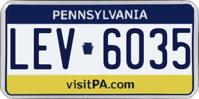 PA license plate LEV6035