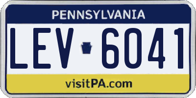 PA license plate LEV6041
