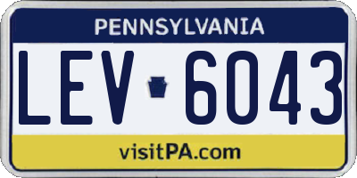 PA license plate LEV6043
