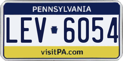 PA license plate LEV6054