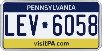 PA license plate LEV6058