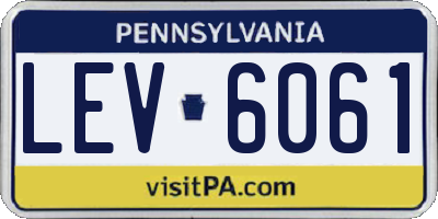 PA license plate LEV6061
