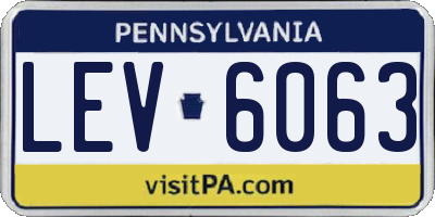 PA license plate LEV6063