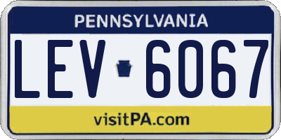 PA license plate LEV6067