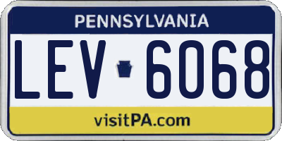 PA license plate LEV6068