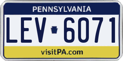 PA license plate LEV6071