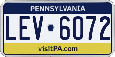 PA license plate LEV6072