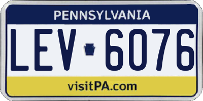 PA license plate LEV6076