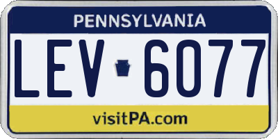 PA license plate LEV6077