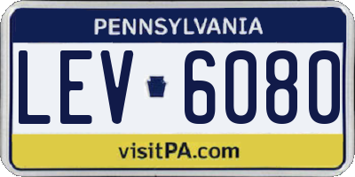 PA license plate LEV6080
