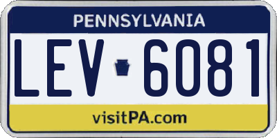 PA license plate LEV6081