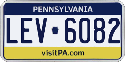 PA license plate LEV6082