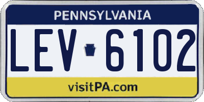 PA license plate LEV6102