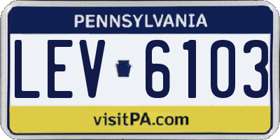 PA license plate LEV6103