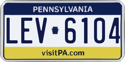 PA license plate LEV6104