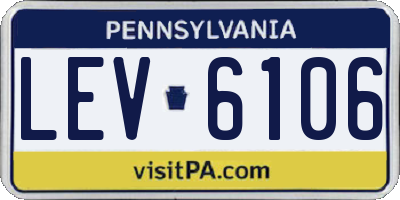PA license plate LEV6106