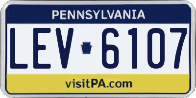 PA license plate LEV6107