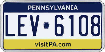 PA license plate LEV6108